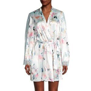 In Bloom Eloise Floral Lace-Trim satiny Robe‎ Size XL RefI014